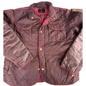 Scotch & Soda Quilted Jacket in Burgundy and Pink
